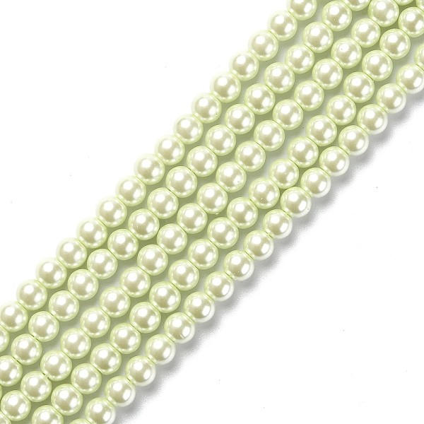 

PandaHall Eco-Friendly Dyed Glass Pearl Round Beads Strands, Grade A, Cotton Cord Threaded, Honeydew, 6mm, Hole: 0.7~1.1mm, about..., Green