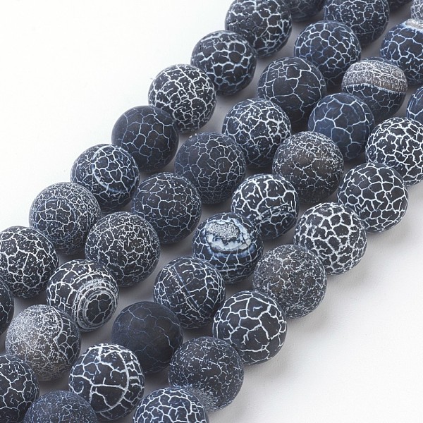 Natural Weathered Agate/Crackle Agate Beads Strands