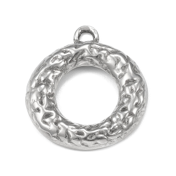 

PandaHall 304 Stainless Steel Pendants, Hammered Ring Charm, Stainless Steel Color, 18.5x16x2mm, Hole: 1.6mm 304 Stainless Steel Ring