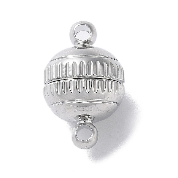 

PandaHall Brass Magnetic Clasps, Round, Real Platinum Plated, 16x10mm, Hole: 1.8mm Brass Round
