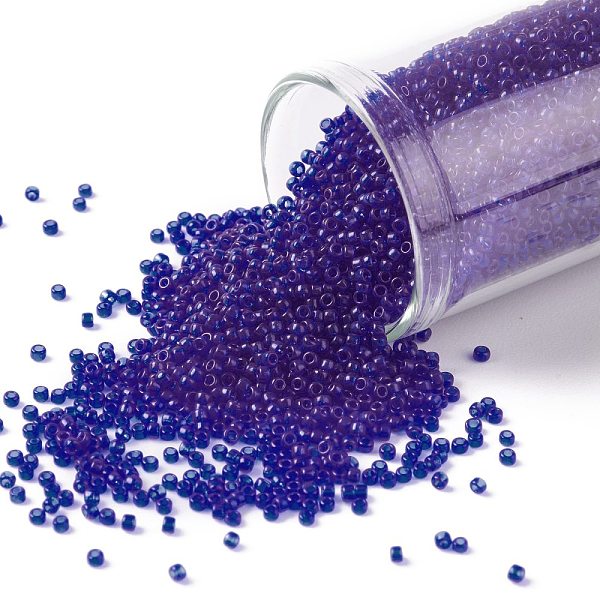 

PandaHall TOHO Round Seed Beads, Japanese Seed Beads, (8) Transparent Cobalt, 15/0, 1.5mm, Hole: 0.7mm, about 15000pcs/50g Glass Blue
