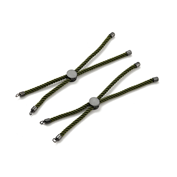 

PandaHall Half Finished Twisted Milan Rope Slider Bracelets, with Rack Plating Brass Cord Ends & Open Loop, Cadmium Free & Lead Free, for...