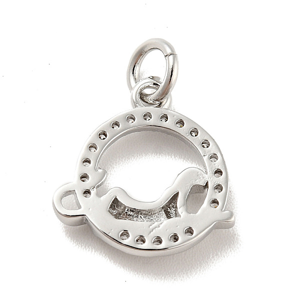 

PandaHall Ring with Leopard Brass Micro Pave Clear Cubic Zirconia Charms, with Jump Rings, Cadmium Free & Lead Free, Platinum, 14x13x2.5mm...