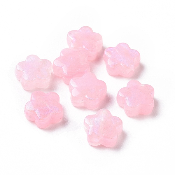 

PandaHall Opaque Acrylic Beads, Glitter Beads, Flower, Pearl Pink, 14.5x15x6.5mm, Hole: 2mm, 496pcs/500g Acrylic Flower
