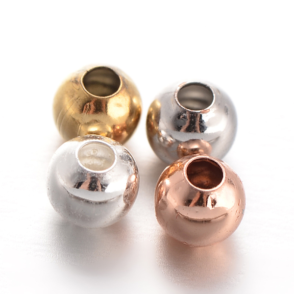 

PandaHall Round Brass Spacer Beads, Mixed Color, 4mm, Hole: 1mm Brass Round