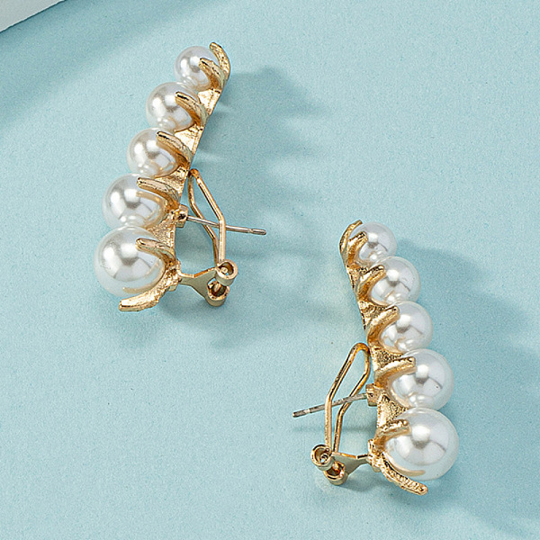 

PandaHall Stainless Steel with Pearl Stud Earrings Pearl Round