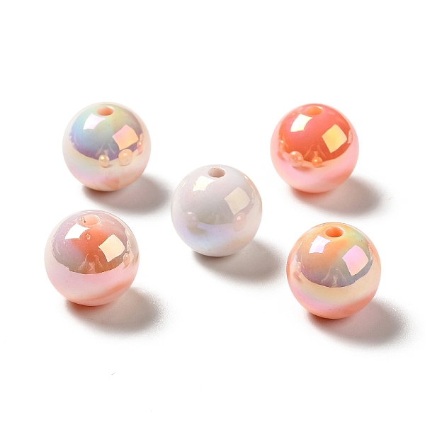 

PandaHall UV Plating Opaque Rainbow Iridescent Acrylic Beads, Round, Orange, 15~15.5x15.5~16mm, Hole: 2.7~2.8mm Acrylic Round Orange