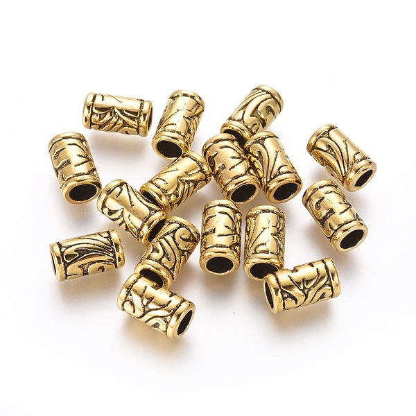 

PandaHall European Silver Beads, Cadmium Free & Lead Free, Antique Golden, 11.5x7mm, Hole: 4.5mm Alloy Column