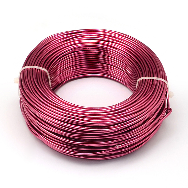 

PandaHall Round Aluminum Wire, Flexible Craft Wire, for Beading Jewelry Doll Craft Making, Cerise, 12 Gauge, 2.0mm, 55m/500g(180.4..., Red