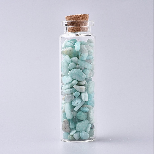

PandaHall Glass Wishing Bottle, For Pendant Decoration, with Amazonite Chip Beads Inside and Cork Stopper, 22x71mm Amazonite Bottle