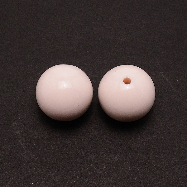 

PandaHall Plastic Beads, Round, Antique White, 30mm, Hole: 3.7mm Plastic Round White