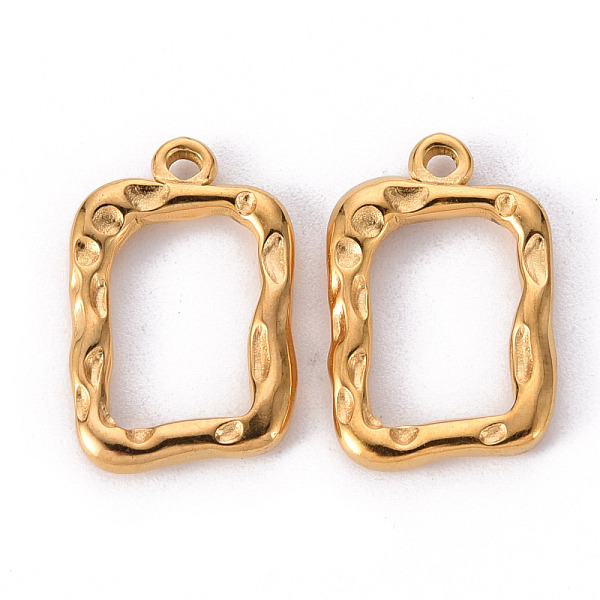 

PandaHall 304 Stainless Steel Open Back Bezel Pendants, For DIY UV Resin, Epoxy Resin, Pressed Flower Jewelry, Rectangle, Golden...