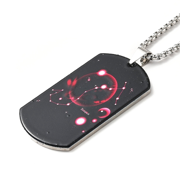 

PandaHall 201 Stainless Steel Rectangle with Constellations Pendant Necklace for Women, Scorpio, 23.74 inch(60.3cm) 201 Stainless Steel...