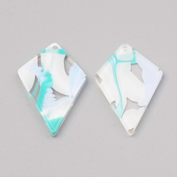 

PandaHall Acrylic Pendants, Kite, Turquoise, 34.5x21x2mm, Hole: 1.5mm Acrylic Others Green