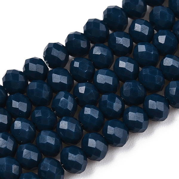 

PandaHall Opaque Solid Color Glass Beads Strands, Faceted, Rondelle, Medium Blue, 3.5x3mm, Hole: 0.4mm, about 113~115pcs/strand, 32~33cm...