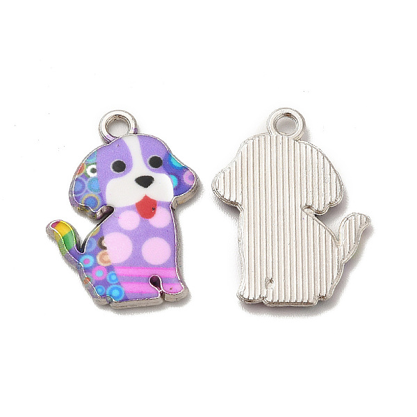 

PandaHall Alloy Enamel Pandants, Lead Free & Cadmium Free, Platinum, Dog Charm, Purple, 21.5x16x2mm, Hole: 1.8mm Alloy+Enamel Dog Purple