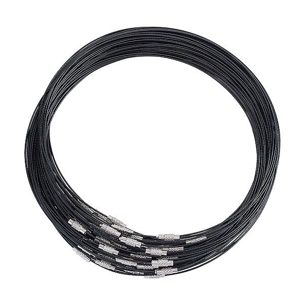 

PandaHall UNICRAFTALE 80pcs 44.45cm Black Wire Necklace Stainless Steel Wire Necklace Choker Necklace with Brass Screw Clasp Wire Necklace...