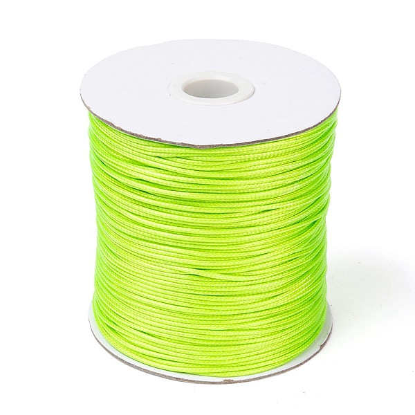 

PandaHall Waxed Polyester Cord, Bead Cord, Lawn Green, 1.5mm, about 169.51~174.98 Yards(155~160m)/Roll Waxed Polyester Cord Round