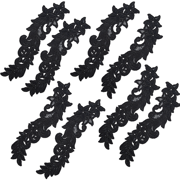 

PandaHall Flower Polyester Computerized Embroidery Sew on Ornament Accessories, Ethnic Style Lace Appliques, Black, 252~253x75~77x1.5mm...