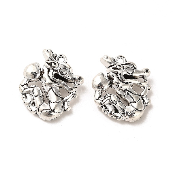 

PandaHall Tibetan Style Alloy Pendants, Cadmium Free & Lead Free, Star with Dragon, Antique Silver, 19.5x17.5x7.5mm, Hole: 1.5mm, about...