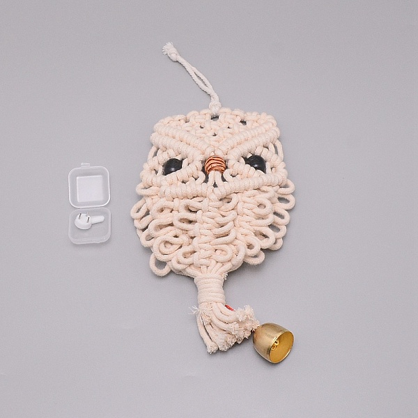 

PandaHall Owl Cotton Rope & Wood Beads Wind Chime Kit, with Zinc Alloy Bell and Nail, for Home Living Room Bedroom Decoration, Bisque..., Orange