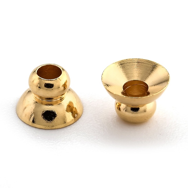

PandaHall Brass Beads Cap, Long-Lasting Plated, Apetalous, Real 24K Gold Plated, 6x4mm, Hole: 2mm Brass
