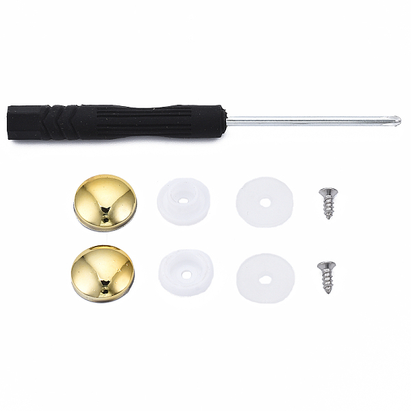 

PandaHall DIY Clothing Button Accessories Set, 6Pcs Stainless Steel Craft Solid Screw Rivet, with Plastic, 1Pc Iron Cross Head Screwdriver...