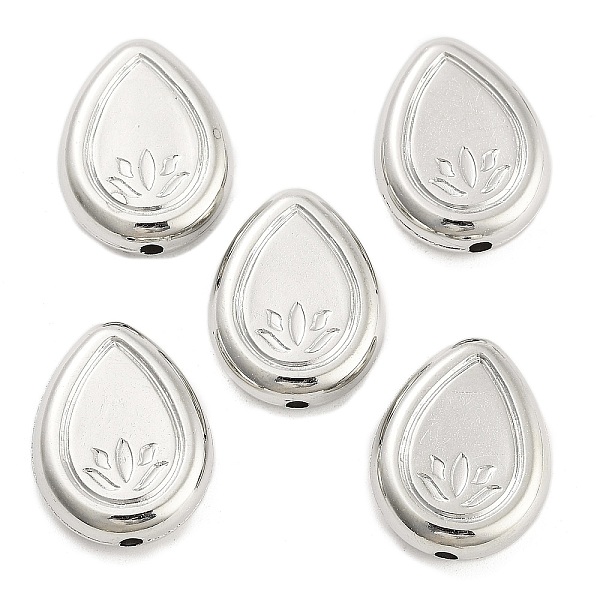 

PandaHall CCB Plastic Beads, Teardrop, Platinum, 17.5x14x5mm, Hole: 1.6mm, about 671pcs/500g Plastic Teardrop