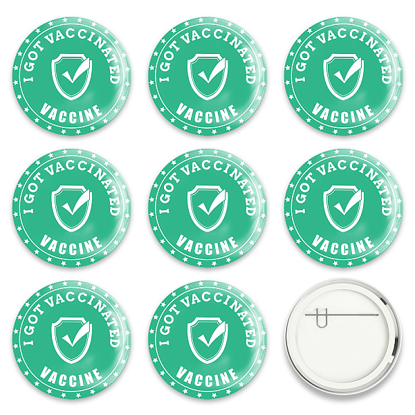 

PandaHall Tinplate Brooch, with Plastic Bottom & Iron Pin, Flat Round, Colorful, Word, 58x4mm, 9pcs/set Tinplate Word