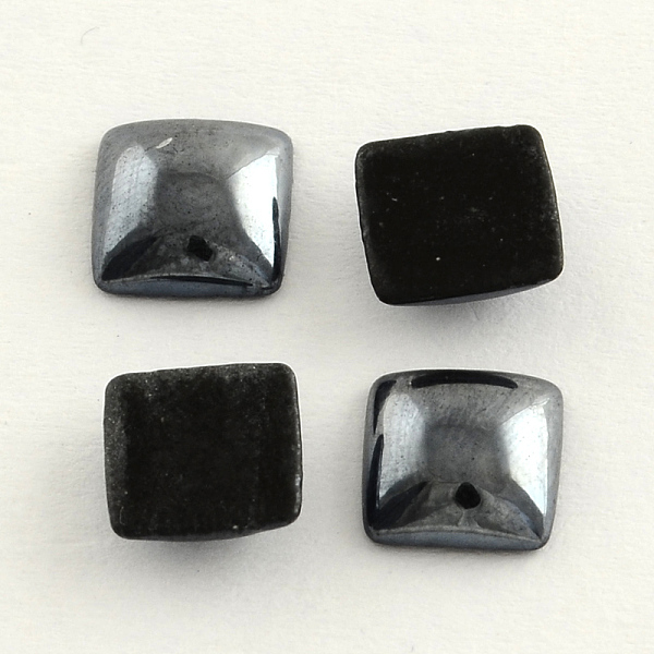 

PandaHall Pearlized Plated Opaque Glass Cabochons, Square, Black, 6x6x3mm Glass Square Black
