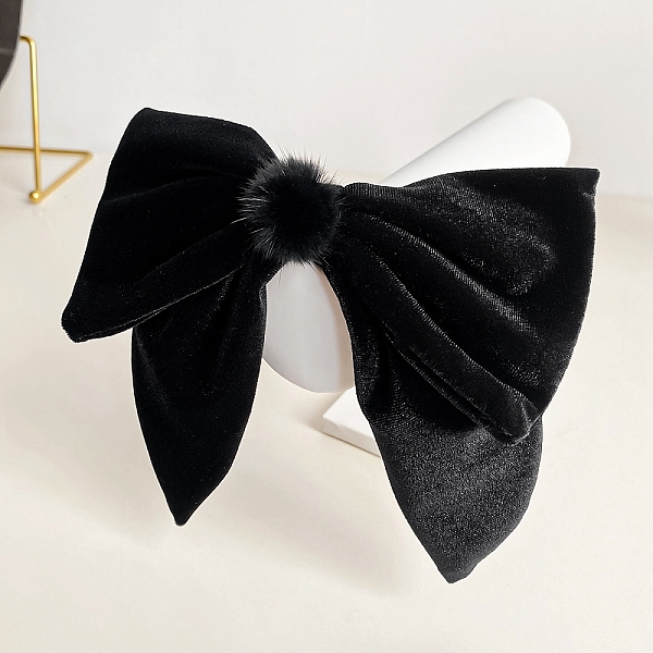 

PandaHall Big Bowknot Velvet Hair Barrettes, for Women Girls, Black, 140x165mm Velvet Bowknot Black