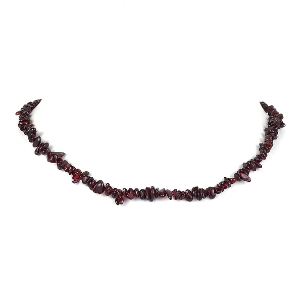 

PandaHall Natural Garnet Chip Beaded Necklace, Stainless Steel Color, 15.94~15.98 inch(40.5~40.6cm) Garnet Chip