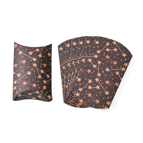 

PandaHall Paper Pillow Gift Boxes, Packaging Boxes, Party Favor Sweet Candy Box, Star Pattern, Camel, 9.9x5.5x0.1cm, Finished Product..., Brown