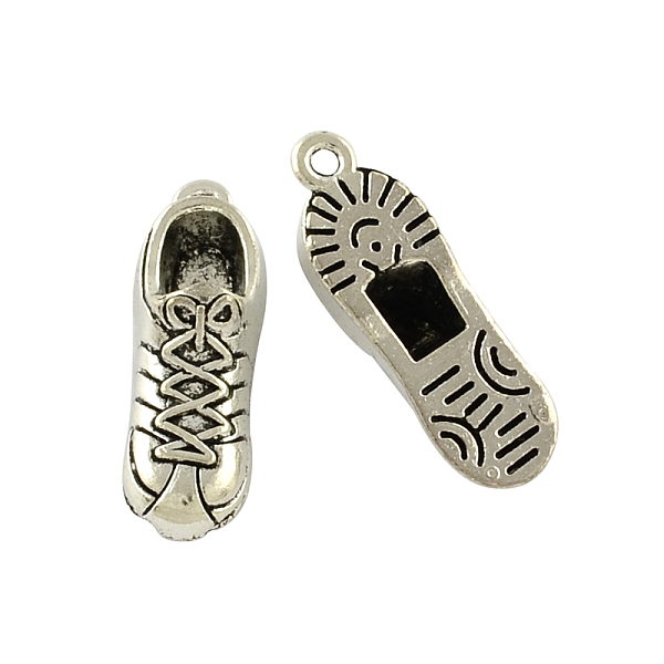 

PandaHall Tibetan Style Zinc Alloy Pendants, Sneakers, Lead Free & Cadmium Free, Antique Silver, 27.3x9x7.5mm, Hole: 1.5mm, about...
