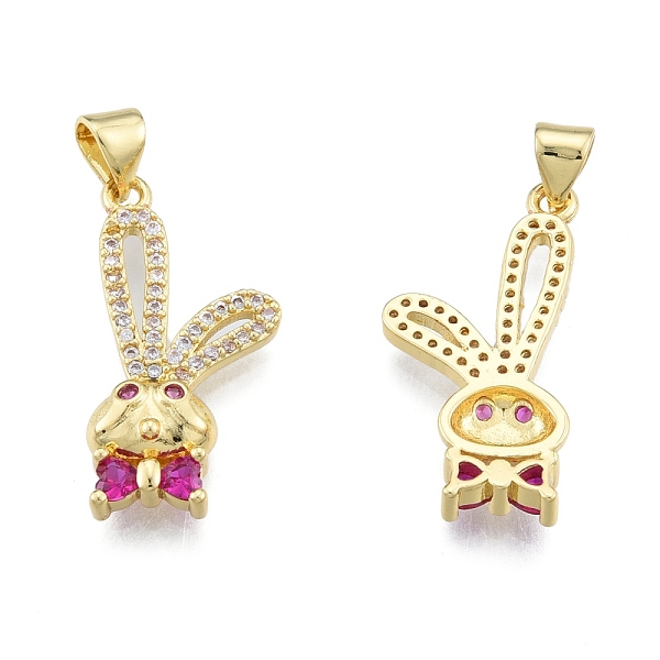 

PandaHall Brass Micro Pave Cubic Zirconia Pendants, Rabbit with Bowknot, Real 18K Gold Plated, 26x13x3mm, Hole: 3.5x4mm Brass+Cubic Zirconia...