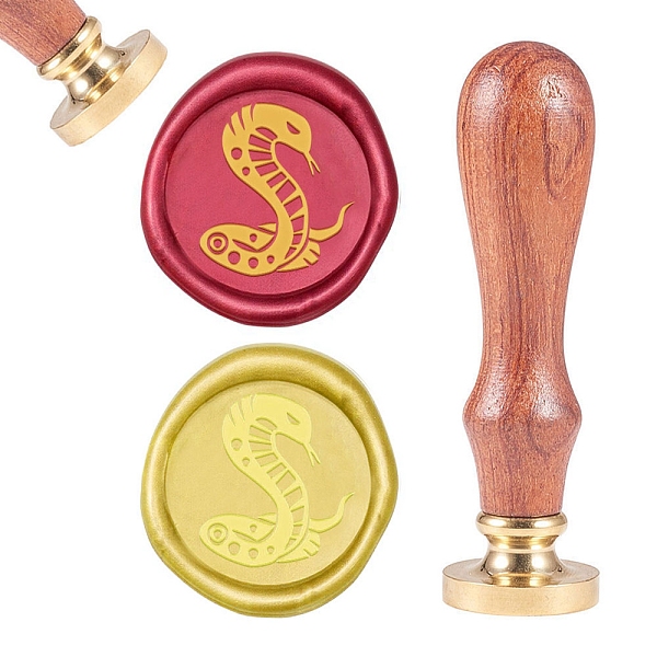

PandaHall Brass Wax Seal Stamp, with Natural Rosewood Handle, for DIY Scrapbooking, Animal Pattern, Stamp: 25mm, Handle: 83x22mm, Head...
