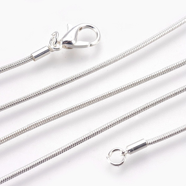 

PandaHall Brass Round Snake Chain Necklace Making, with Alloy Lobster Claw Clasps and Alloy Findings, Long-Lasting Plated, Silver Color...