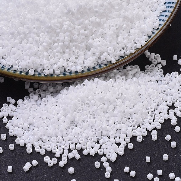 

PandaHall MIYUKI Delica Beads, Cylinder, Japanese Seed Beads, 11/0, (DB0200) Opaque White, 1.3x1.6mm, Hole: 0.8mm, about 2000pcs/10g Glass...