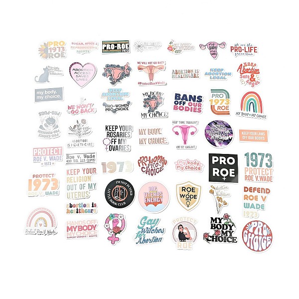 

PandaHall 51Pcs 51 Styles Maintain Feminist Graffiti Paper Stickers Set, Self Adhesive Decals, for Water Bottles, Laptop, Luggage, Cup..., Multicolor