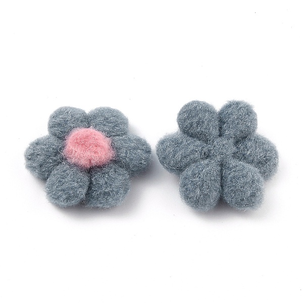

PandaHall Plush Accessories, with Six Petal Flower, for DIY Woolen Gloves and Hair Accessories, Gray, 5.6x5.2x1cm Cloth Gray