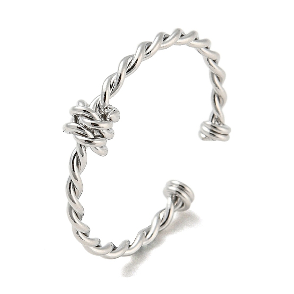 

PandaHall Brass Twist Knot Open Cuff Rings, Platinum, US Size 8(18.1mm) Brass