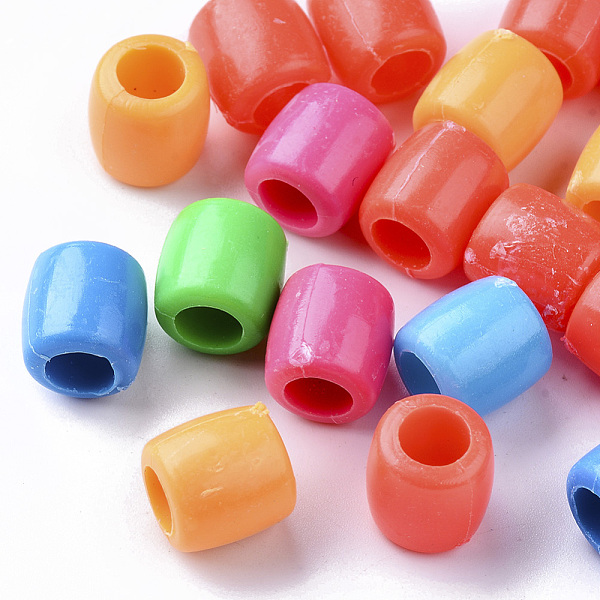 

PandaHall Opaque Polystyrene(PS) Plastic European Beads, Large Hole Beads, Column, Mixed Color, 11.5x11mm, Hole: 6mm, about 500pc/500g..., Multicolor