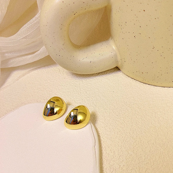 

PandaHall Teardrop Alloy Stud Earrings, Half Hoop Earrings, Golden, 23x23mm Alloy Teardrop