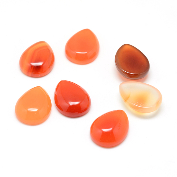 

PandaHall Dyed Natural Carnelian Gemstone Cabochons, teardrop, 18x13x5.5mm Carnelian Teardrop