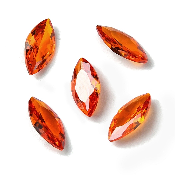 

PandaHall Cubic Zirconia Cabochons, Point Back, Horse Eye, Orange Red, 12x6x3mm Cubic Zirconia Horse Eye