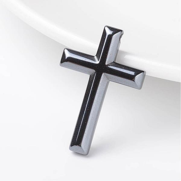 

PandaHall Non-Magnetic Synthetic Hematite Pendants, Cross, 33x22x5mm, Hole: 1.5mm Non-magnetic Hematite Cross