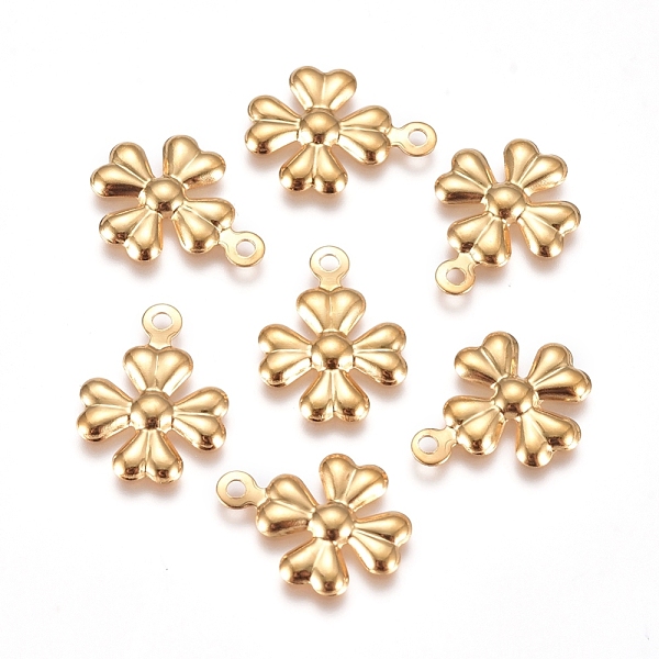 

PandaHall 304 Stainless Steel Pendants, Clover, Golden, 14.5x11x1.2mm, Hole: 1.2mm 304 Stainless Steel Clover
