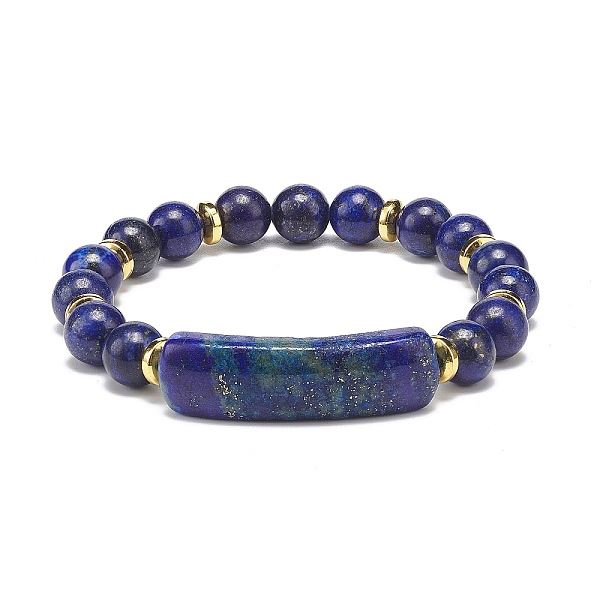 Natürliches Lapislazuli (gefärbtes) Rechteckiges Stretch-Armband Mit Perlen