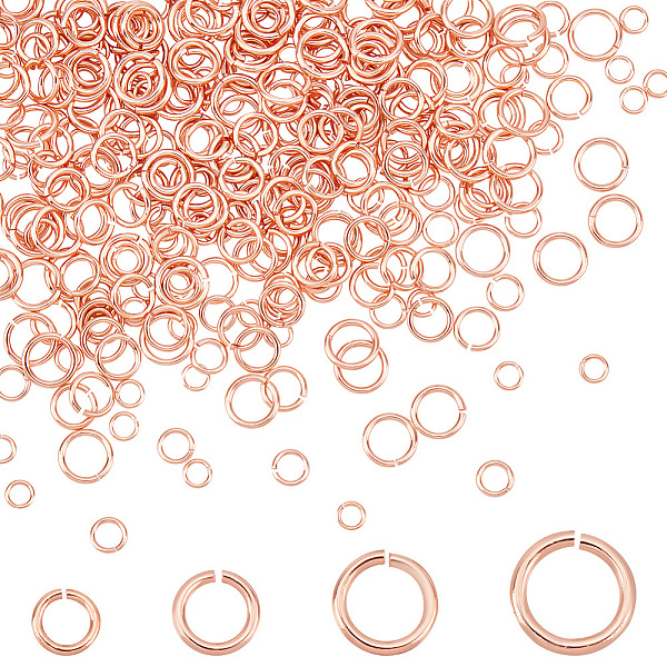 

PandaHall PH 400pcs Jump Rings, 4 Size Brass Open Jump Rings Rose Gold Jewelry Connector Rings Jewelry Making Supplies for Necklaces...