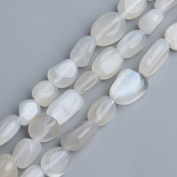

PandaHall Natural Grey Moonstone Beads Strands, Tumbled Stone, Nuggets, 5~13x5~10x3~8mm, Hole: 1mm, about 40~60pcs/strand, 14.57 inch~15.74...